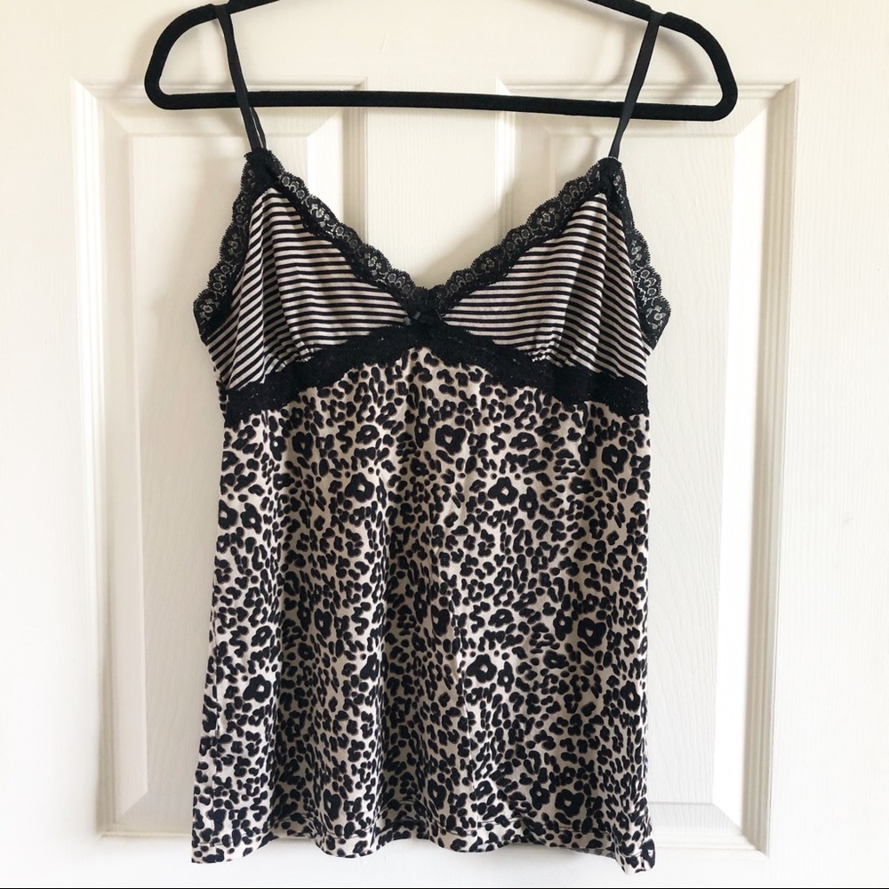 Y2K Leopard Print & Striped Cami 🐆